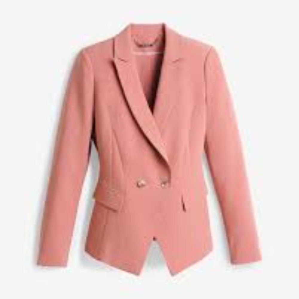 COPY - Double Breasted Blush Pink Notch Collar Blazer